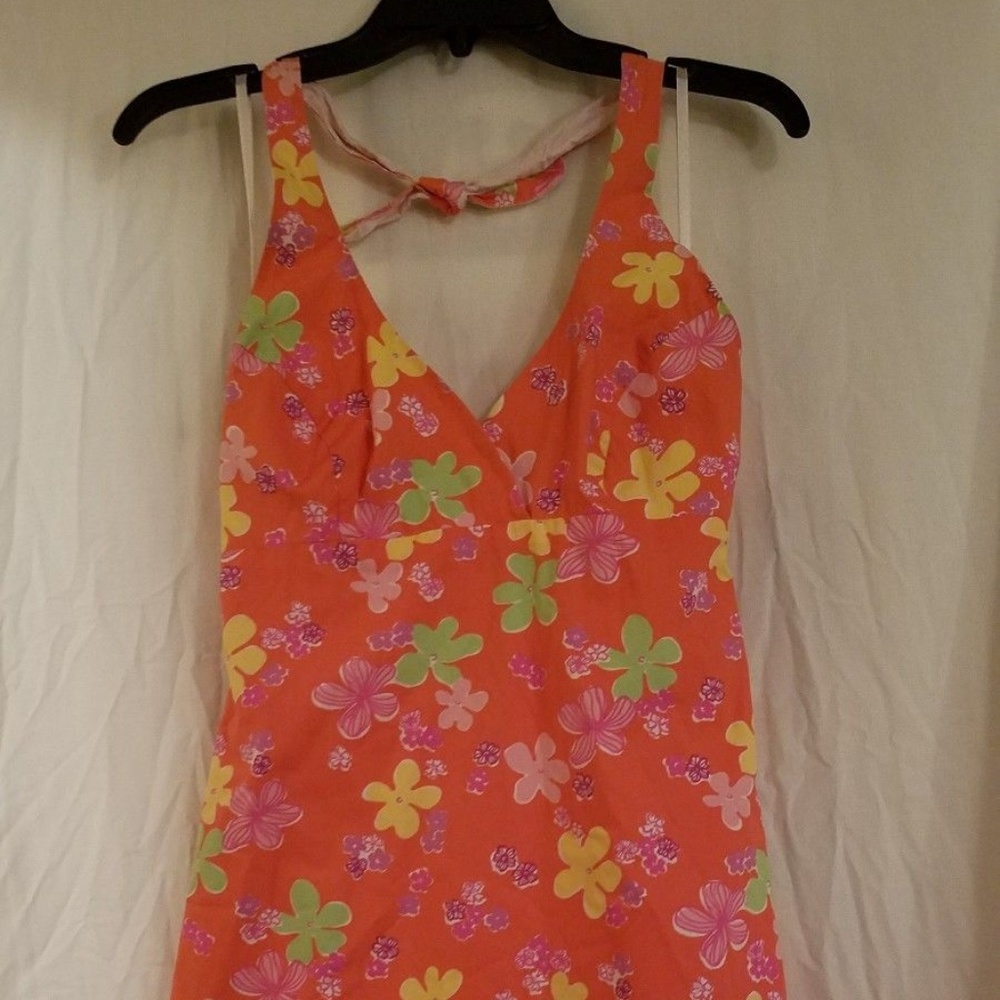 Lilly Pulitzer Orange halter dress 6 white tag